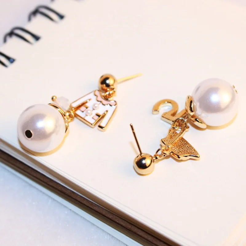 Women earring cc style ladies Vintage Black Camellia Earrings with rhinestone Fashion Earrings with Simple Bowknot Earrings