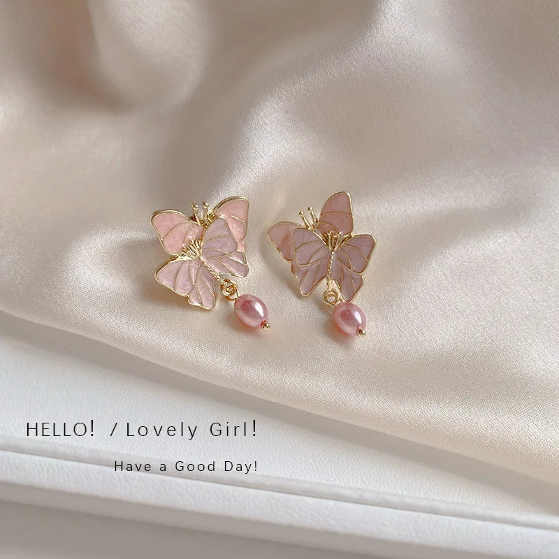 Women earring cc style ladies Vintage Black Camellia Earrings with rhinestone Fashion Earrings with Simple Bowknot Earrings