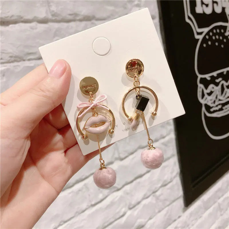 Women earring cc style ladies Vintage Black Camellia Earrings with rhinestone Fashion Earrings with Simple Bowknot Earrings