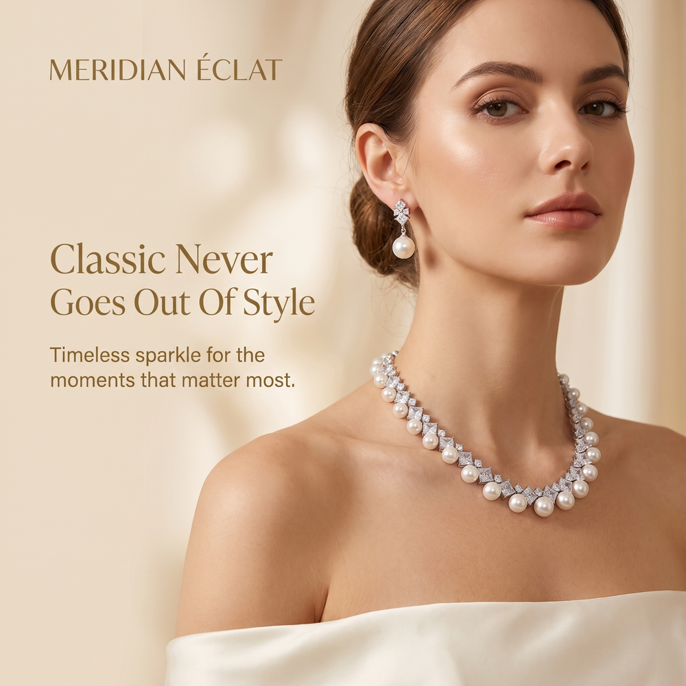Pink Emerald-Cut Statement Set, worn