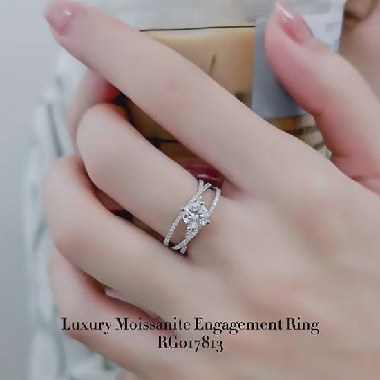 Crossover Twist Moissanite Solitaire Ring — product video