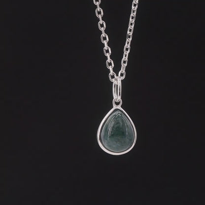 Teardrop Moss Agate Pendant Necklace — product video