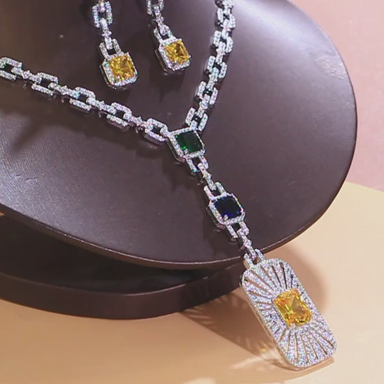 Shield Pendant Cuban Chain Set - product video
